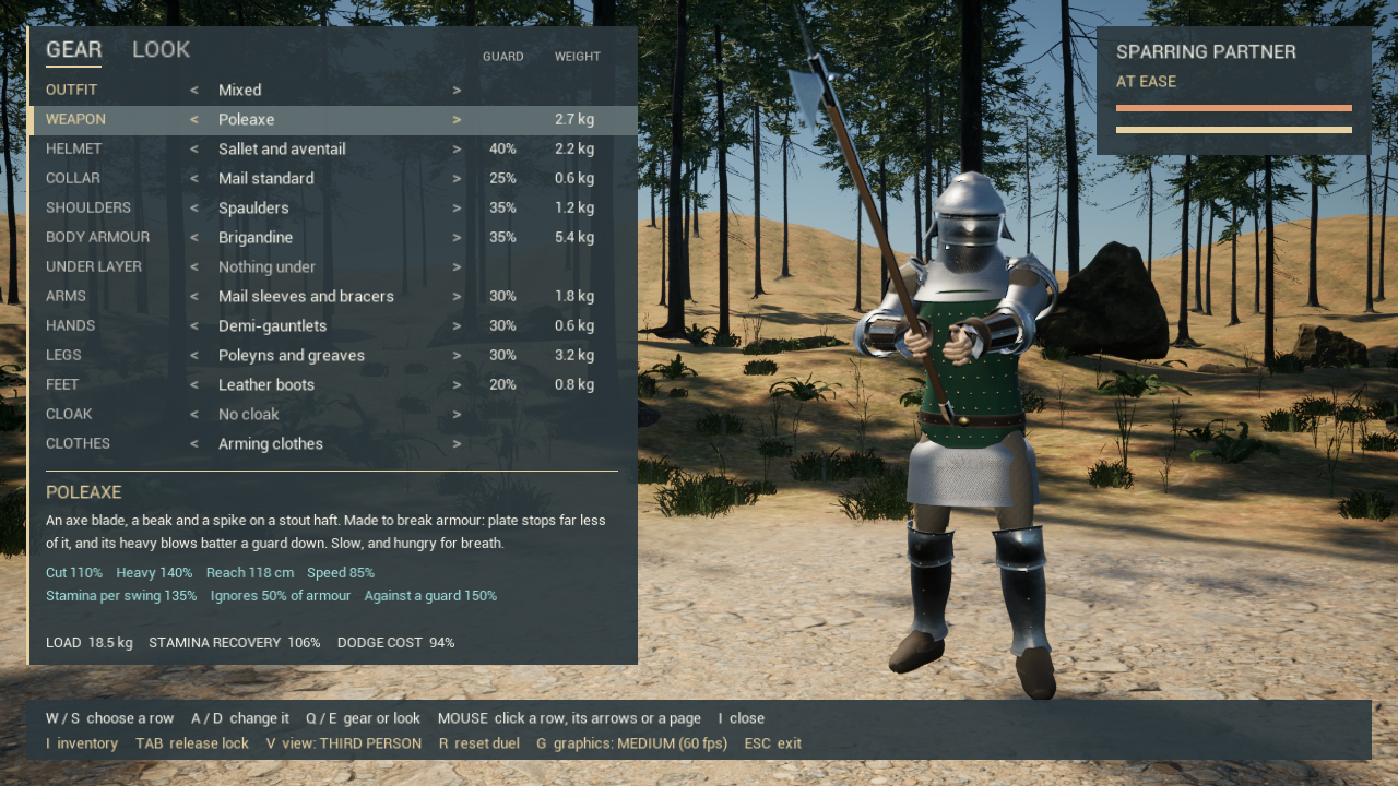 Gear page with a poleaxe