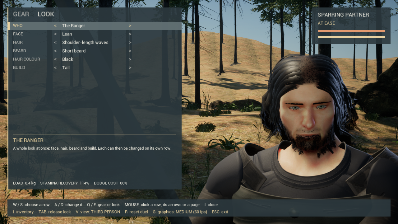 The Ranger in the game's look page